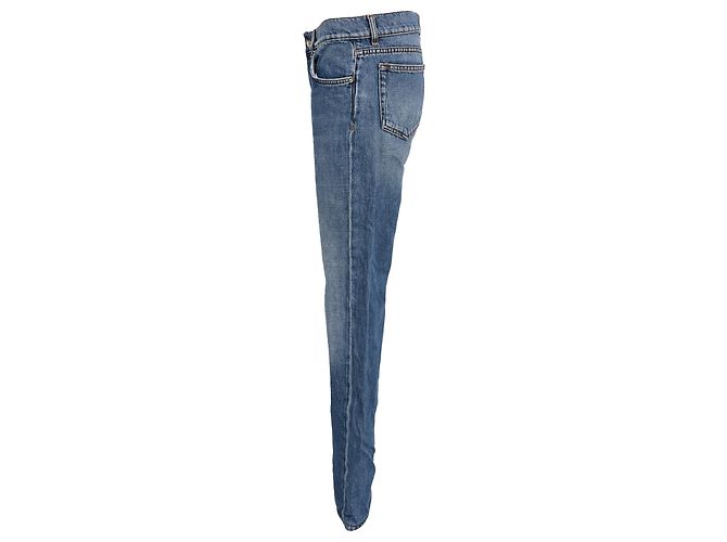 Jeans de denim desbotado Ganni em algodão azul claro - vista 2