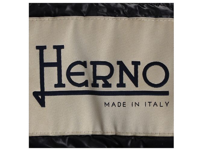 Abrigo con capucha Herno en lana virgen beige Castaño Roja - vista 4
