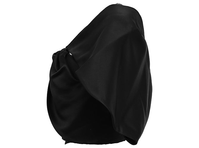 Crop Top Louis Vuitton in Seta Nera Nero - vista 2
