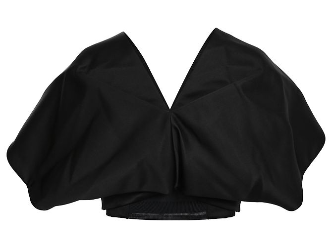 Crop Top Louis Vuitton in Seta Nera Nero - vista 3
