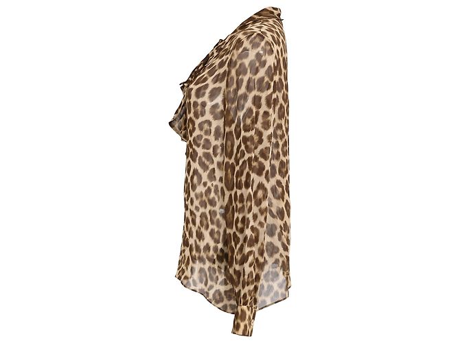 Edge Céline Blusa con lazo Celine en seda estampada de animal Impresión de pitón - vista 2