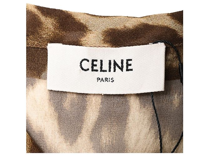 Edge Céline Blusa con lazo Celine en seda estampada de animal Impresión de pitón - vista 4