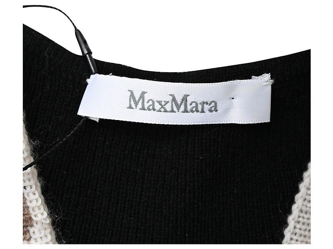 Schwarzes Woll-Top mit Pleiadi-Pailletten von Max Mara - Ansicht 4