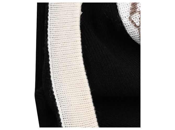 Schwarzes Woll-Top mit Pleiadi-Pailletten von Max Mara - Ansicht 7