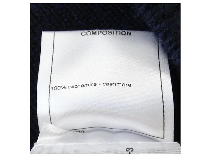 Classique Jupe en cachemire Chanel Bleu Bleu Marine - vue 3