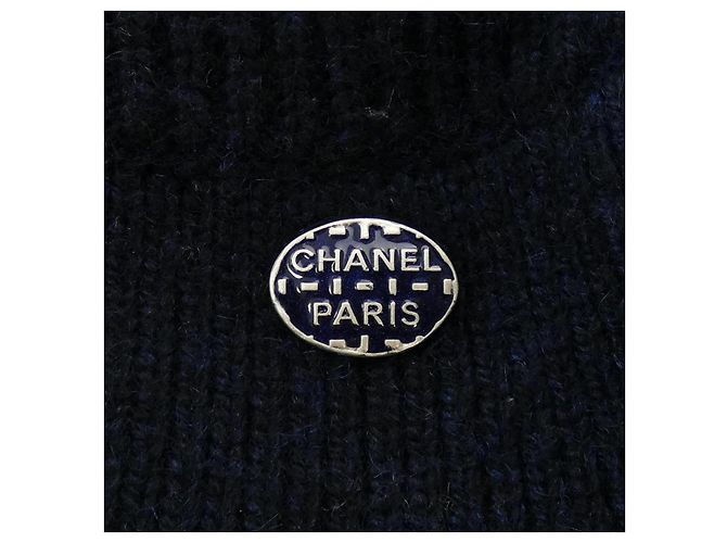 Classique Jupe en cachemire Chanel Bleu Bleu Marine - vue 8