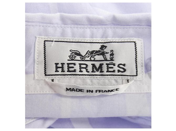 Hermès Camicia Hermes 37 in cotone Porpora - vista 4
