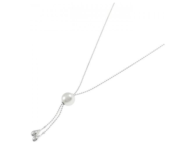 Collana Mikimoto in oro bianco Au750 con perla bianca del Mar del Sud Argento - vista 2