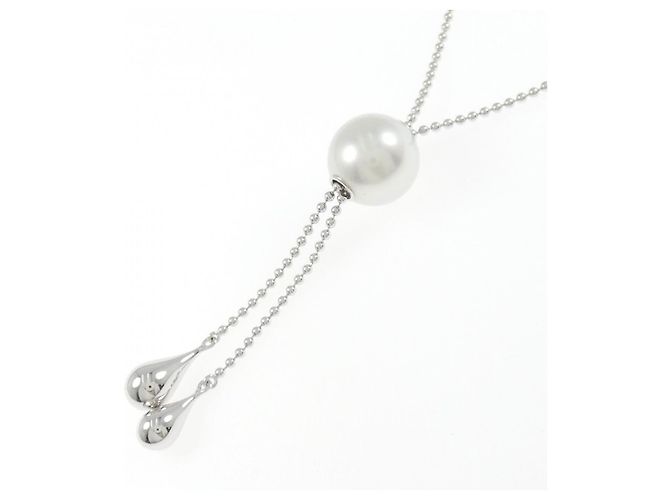 Collana Mikimoto in oro bianco Au750 con perla bianca del Mar del Sud Argento - vista 3