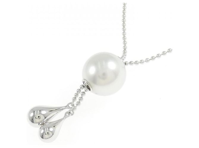 Collana Mikimoto in oro bianco Au750 con perla bianca del Mar del Sud Argento - vista 4