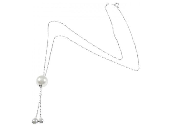 Collana Mikimoto in oro bianco Au750 con perla bianca del Mar del Sud Argento - vista 6
