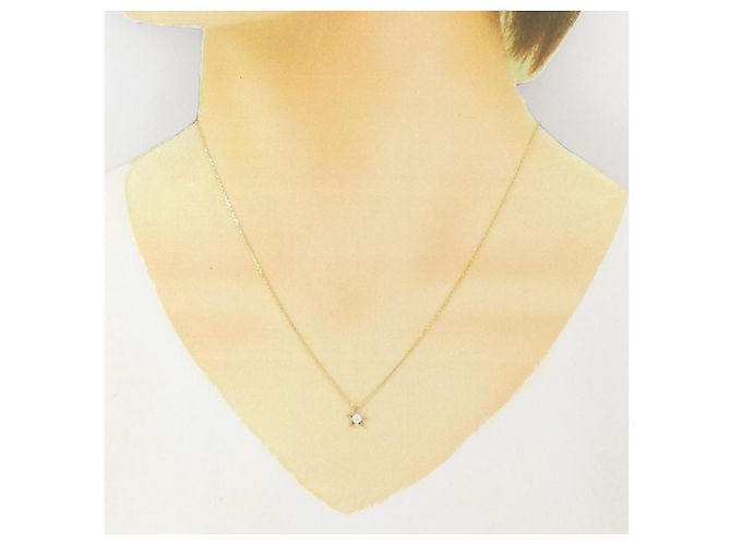 Autre Marque Colar de Au750 e Diamantes Dourado - vue 6