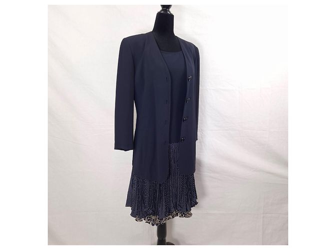 Emanuel Ungaro Conjunto Ungaro com jaqueta e vestido com saia plissada Azul - vista 4