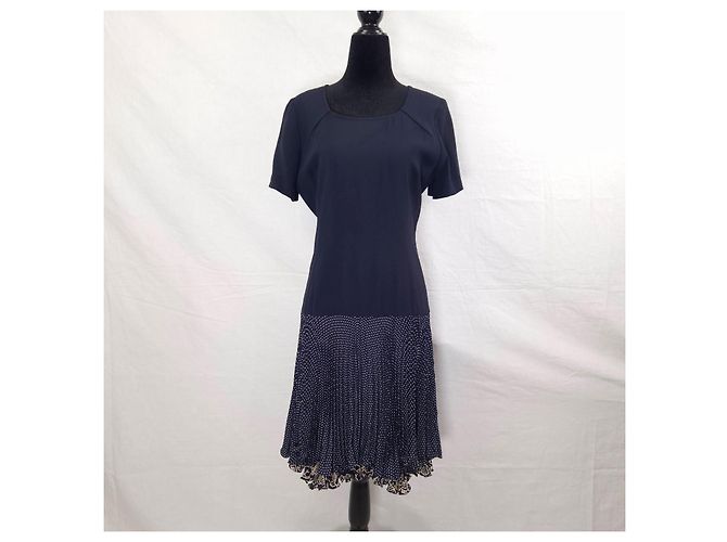 Emanuel Ungaro Conjunto Ungaro com jaqueta e vestido com saia plissada Azul - vista 5