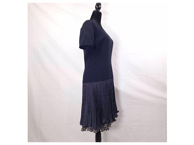 Emanuel Ungaro Conjunto Ungaro com jaqueta e vestido com saia plissada Azul - vista 6