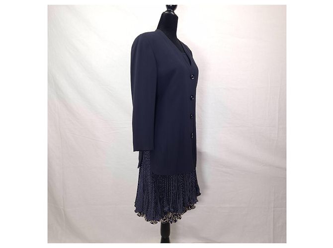 Emanuel Ungaro Conjunto Ungaro com jaqueta e vestido com saia plissada Azul - vista 8