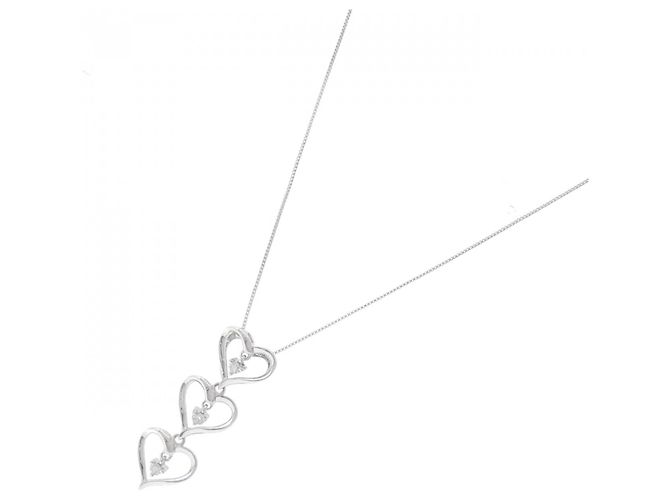 Autre Marque Collana in diamante in oro bianco Au750 a forma di cuore Argento - vista 2