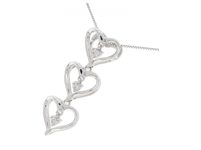 Autre Marque Collana in diamante in oro bianco Au750 a forma di cuore Argento - vista 3