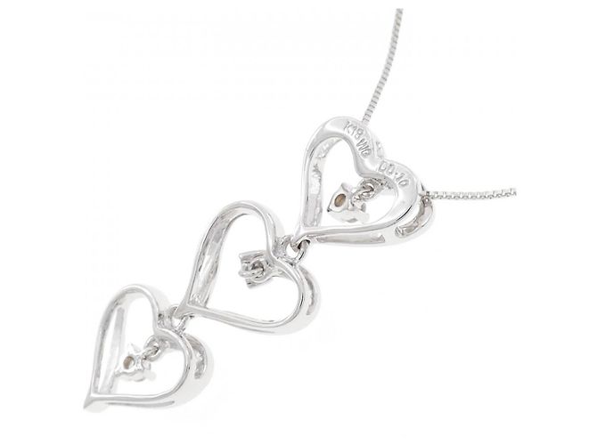 Autre Marque Collana in diamante in oro bianco Au750 a forma di cuore Argento - vista 4