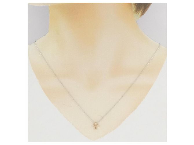 Autre Marque Collana con diamante incrociato Au750/Au417 Rosa - vista 6