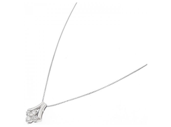 Autre Marque Platin-Diamant-Halskette PT900 PT850 Silber - Ansicht 2