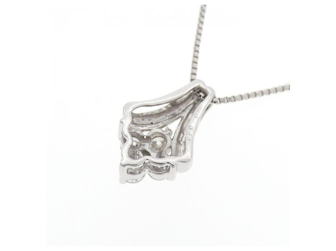 Autre Marque Platin-Diamant-Halskette PT900 PT850 Silber - Ansicht 4