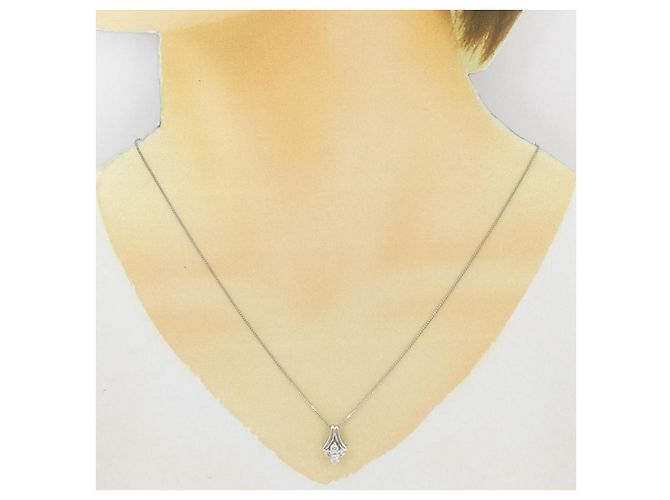 Autre Marque Platin-Diamant-Halskette PT900 PT850 Silber - Ansicht 6