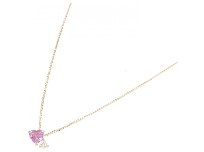 Autre Marque Au750 Pink Gold Sapphire Diamond Necklace - view 2