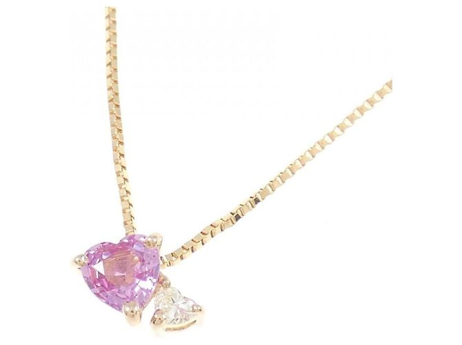 Autre Marque Au750 Pink Gold Sapphire Diamond Necklace - view 3