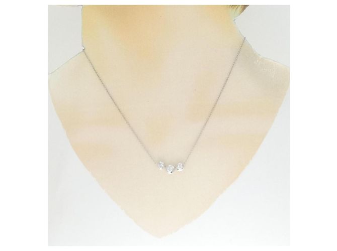 Autre Marque Diamant-Halskette aus Weißgold Au750 Silber - Ansicht 6