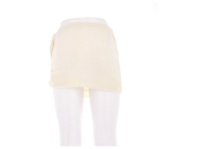 Magda Butrym Saia creme com flores tom sobre tom Bege - vista 2