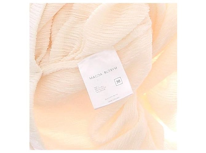 Magda Butrym Saia creme com flores tom sobre tom Bege - vista 6