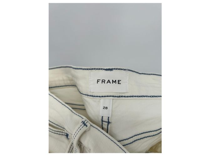 Frame Denim Jeans blancos con costuras azules - vista 3