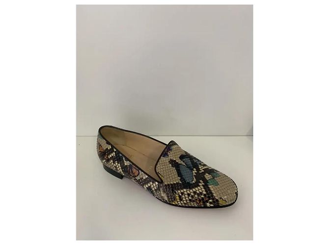 Mocassini Christian Louboutin Pitone Stampa Farfalla Multicolore - vista 2