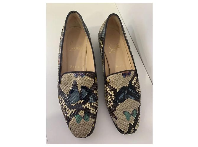Mocassini Christian Louboutin Pitone Stampa Farfalla Multicolore - vista 4