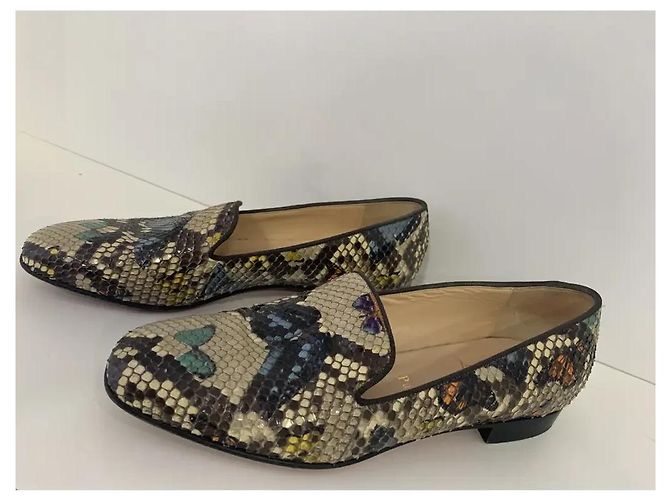 Mocassini Christian Louboutin Pitone Stampa Farfalla Multicolore - vista 6