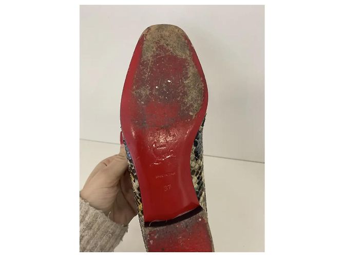 Mocassini Christian Louboutin Pitone Stampa Farfalla Multicolore - vista 7