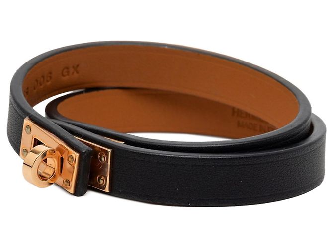 Hermès Bracciale Hermes Kelly Double Tour T2 Nero Rosa - vista 2