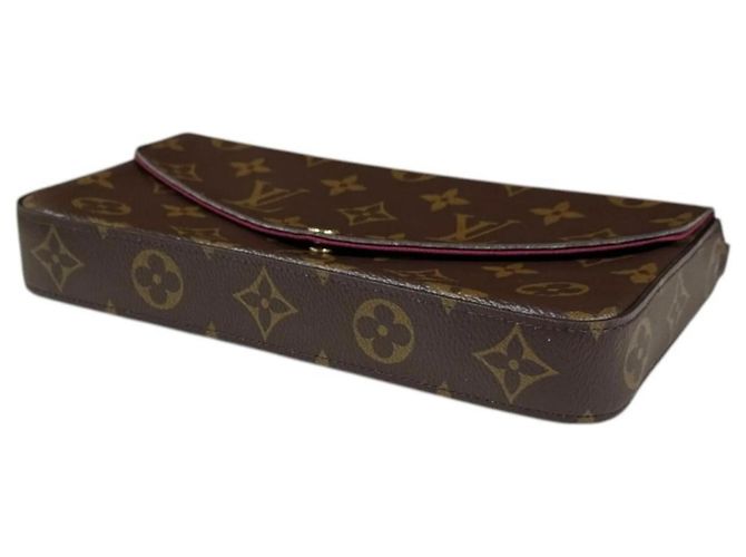 Borsa a Spalla Pochette Felicie Monogram Louis Vuitton Marrone Fuschia - vista 5
