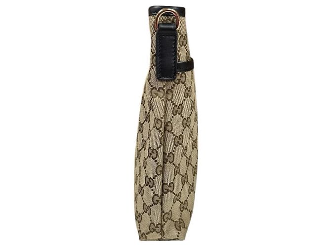 Gucci Sherry Schultertasche aus beigem und braunem GG-Canvas - Ansicht 4