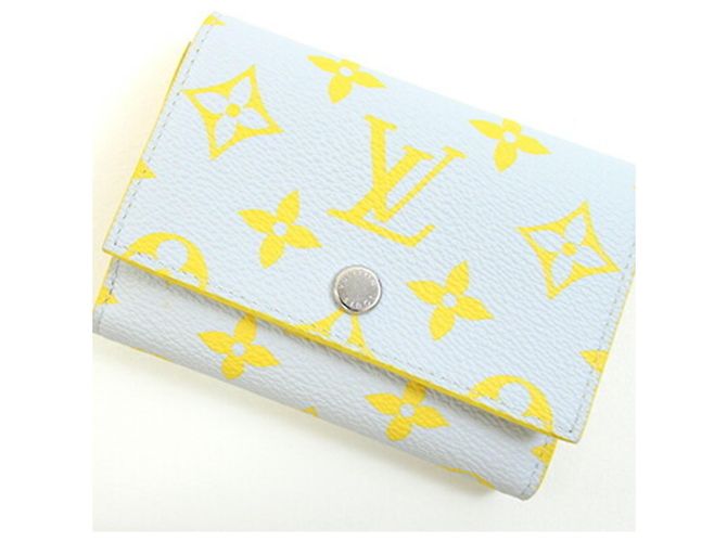 Billetera Tri-Fold Louis Vuitton Gris Amarillo - vista 6