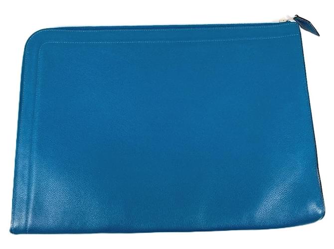 Borsa Clutch Blu Hermès - vista 2