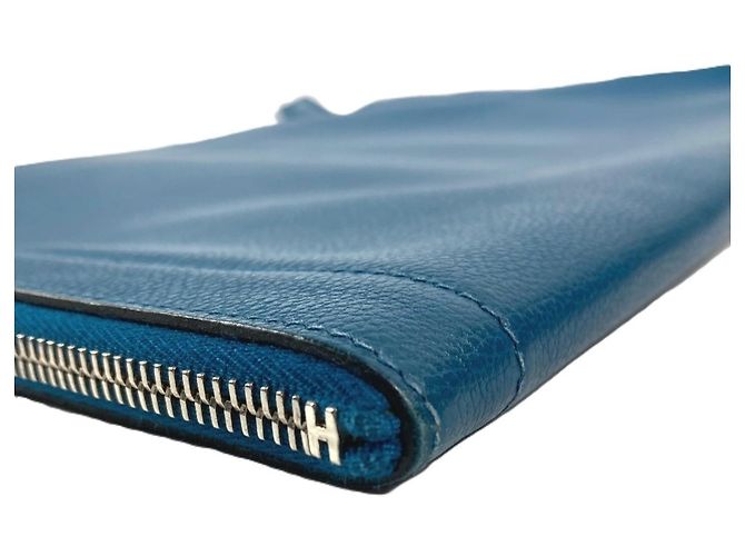 Borsa Clutch Blu Hermès - vista 8