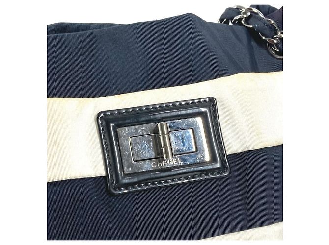 Chanel 2.55 Hardware Border Shoulder Bag Black White - view 10