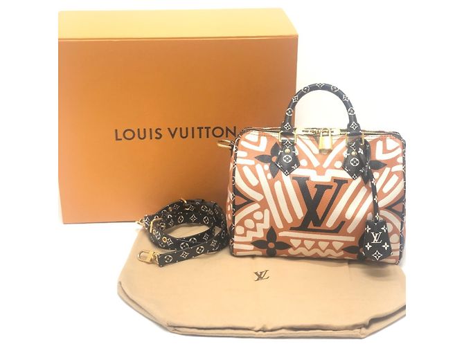 Speedy Borsa Bandoulière 25 Monogram Gigante Louis Vuitton Marrone Bianco - vista 18