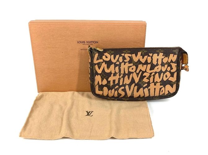 Pochette Accessoires Monogram Graffiti Louis Vuitton Castaño Naranja - vista 10