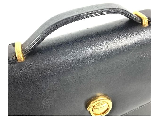 Cartier Panthère Leder Tote Bag Schwarz - Ansicht 12