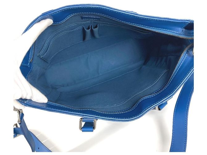 Borsa a tracolla Louis Vuitton Damier Infini Tadao PM Blu - vista 14