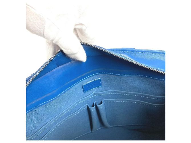 Borsa a tracolla Louis Vuitton Damier Infini Tadao PM Blu - vista 15