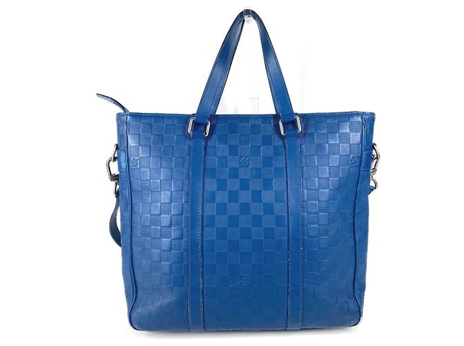 Borsa a tracolla Louis Vuitton Damier Infini Tadao PM Blu - vista 5